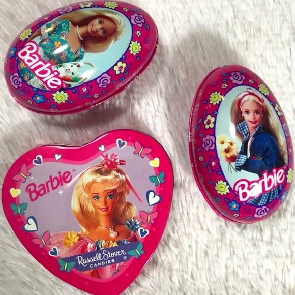Set of 3 Vintage Barbie Russell Stover Candies Tins - Picture 1 of 10